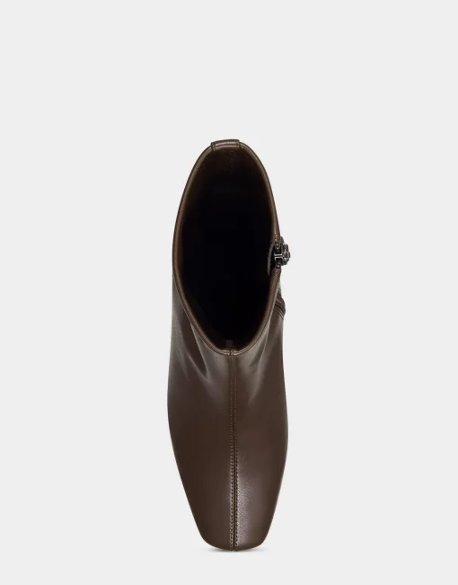 Comfortable Women's Ankle Boot in Brown Faux Leather