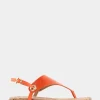 Comfortable Women's Back Strap Thong Sandal in Mandarin Snake Print Patent Faux Leather