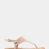 Comfortable Women's Back Strap Thong Sandal in Cipria Patent Faux Leather Faux Suede