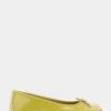 Comfortable Women's Ballet Flat in Green Sheen Patent Faux Leather