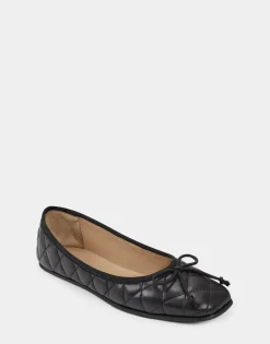 Comfortable Women's Ballet Flat in Black Genuine Leather