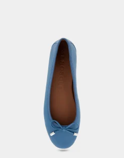 Comfortable Women's Ballet Flat in Indigo Leather Leather