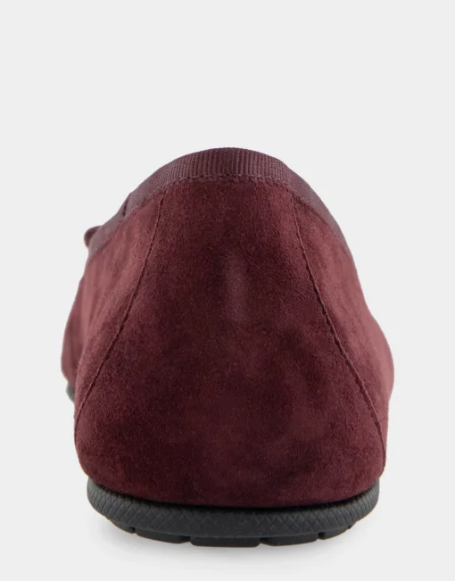 Comfortable Women's Ballet Flat in Deep Aubergine Suede Suede