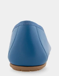 Comfortable Women's Ballet Flat in Indigo Leather Leather