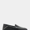 Comfortable Women's Collapsible Back Loafer in Black Leather