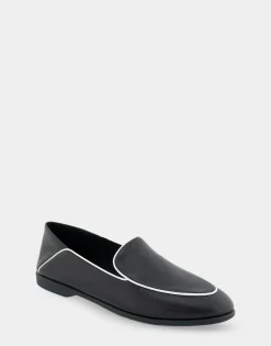 Comfortable Women's Collapsible Back Loafer in Black Leather