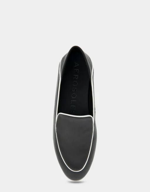 Comfortable Women's Collapsible Back Loafer in Black Leather