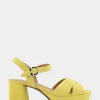 Comfortable Women's Crisscross Platform Sandal in Green Sheen Suede