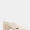 Comfortable Women's Crisscross Footbed Wedge Sandal in Cream Canvas Fabric Canvas Fabric