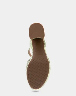 Comfortable Women's Crisscross Platform Sandal in Gleam Snake Embossed Leather