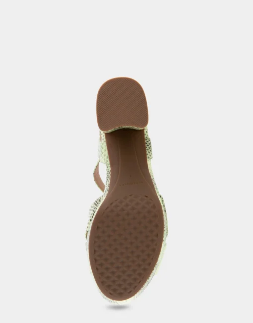 Comfortable Women's Crisscross Platform Sandal in Gleam Snake Embossed Leather