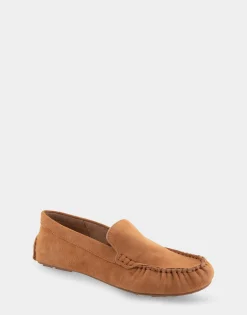 Comfortable Women's Driver in Tan Suede