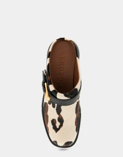 Comfortable Women's Flexible Molded Unit Convertible Clog in Cow Print Haircalf Cowhair