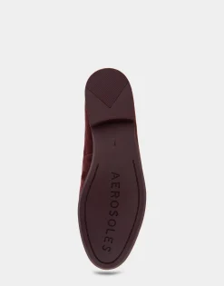 Comfortable Women's Flexible Tailored Debosssed Logo Loafer in Deep Aubergine Suede Suede