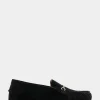Comfortable Women's Horsebit Driver Moc in Black Suede Suede