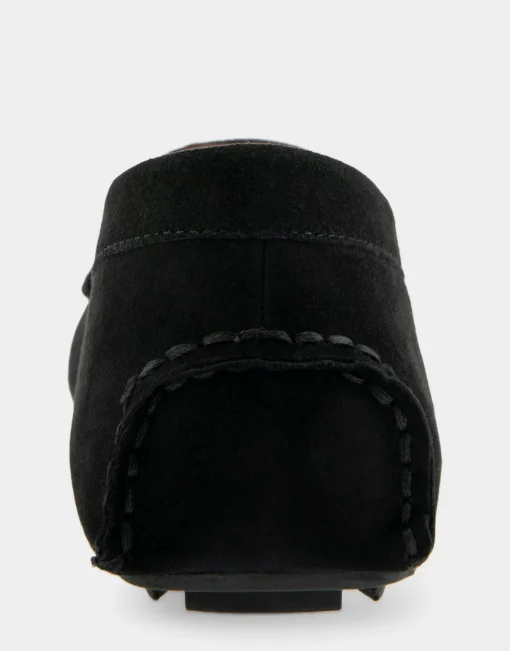 Comfortable Women's Horsebit Driver Moc in Black Suede Suede