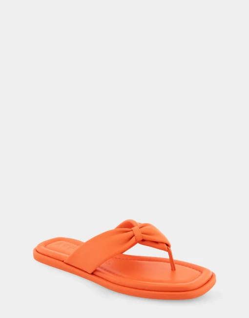 Comfortable Women's Knotted Thong Sandal in Mandarin Leather