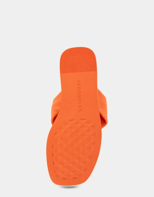 Comfortable Women's Knotted Thong Sandal in Mandarin Leather