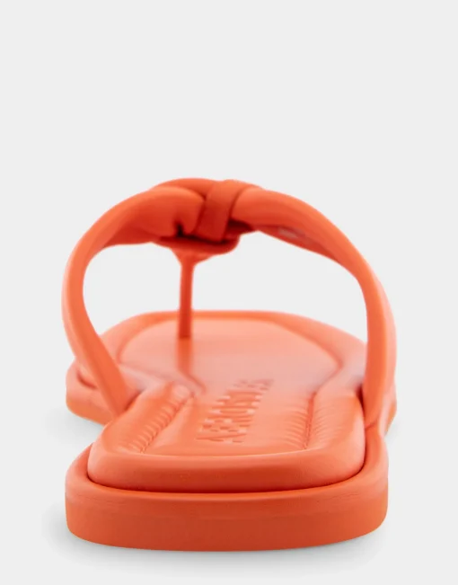 Comfortable Women's Knotted Thong Sandal in Mandarin Leather