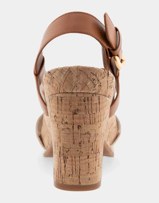 Comfortable Women's Knotted Buckled Footbed Wedge Sandal in Natural Canvas Fabric Canvas Fabric