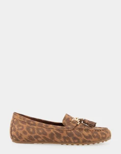 Comfortable Women's Loafer in Leopard Faux Suede
