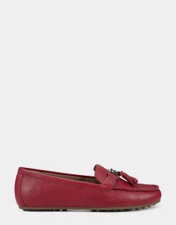 Comfortable Women's Loafer in Red Faux Leather