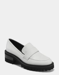 Comfortable Women's Loafer in White Genuine Leather