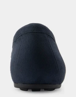 Comfortable Women's Loafer in Navy Faux Suede.