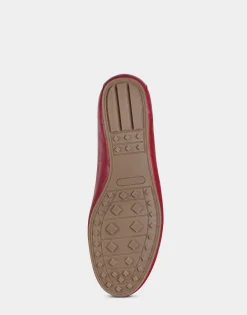 Comfortable Women's Loafer in Red Faux Leather