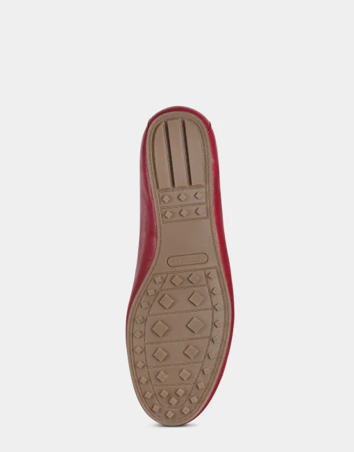 Comfortable Women's Loafer in Red Faux Leather