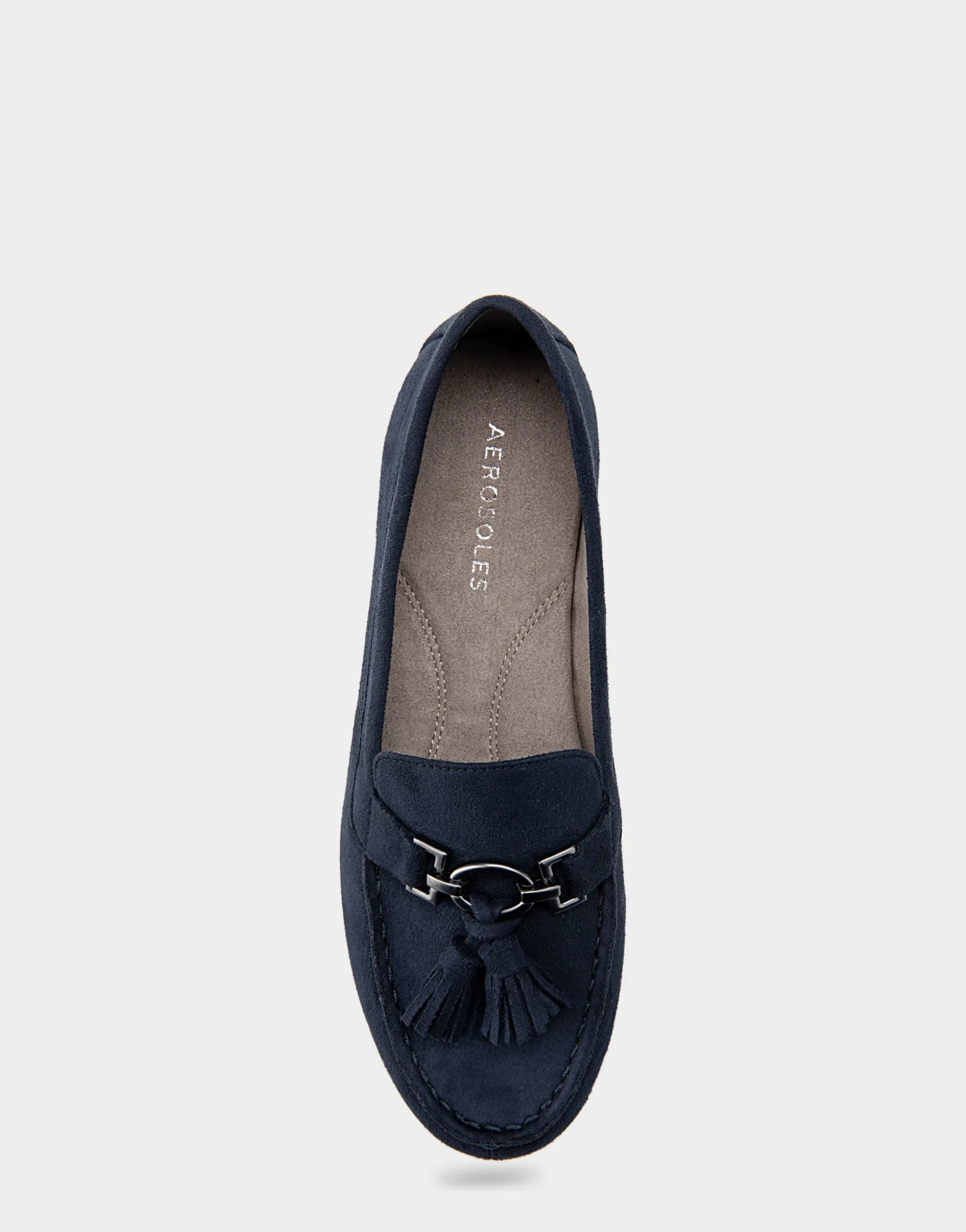 Comfortable Women's Loafer in Navy Faux Suede.