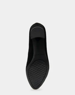 Comfortable Women's Mid Heel Pump in Genuine Black Suede