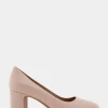 Comfortable Women's Mid-heel Pump in Cipria Leather