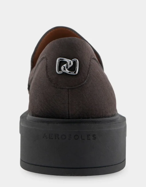 Comfortable Women's Molded Unit Loafer With Penny Keeper in Java Pebbled Nubuck Leather