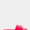 Comfortable Women's Ornamented Single Band Slide Sandal in Virtual Pink Leather