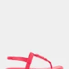 Comfortable Women's Ornamented Slingback Strap Thong Sandal in Virtual Pink Faux Leather