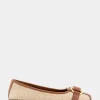 Comfortable Women's Ornamented Flat in Natural Raffia Combo Raffia Fabric