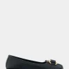 Comfortable Women's Ornamented Flat in Black Faux Leather