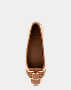 Comfortable Women's Ornamented Flat in Natural Raffia Combo Raffia Fabric