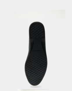 Comfortable Women's Ornamented Flat in Black Leather