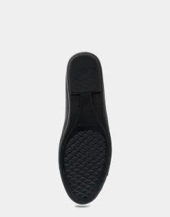 Comfortable Women's Ornamented Flat in Black Faux Leather