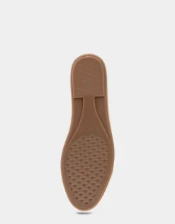Comfortable Women's Ornamented Flat in Eggnog Faux Leather