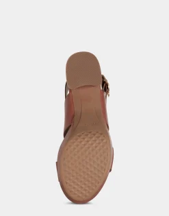 Comfortable Women's Platform Sandal in Clay Leather