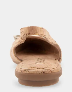 Comfortable Women's Point Toe Slingback Flat in Cork Cork