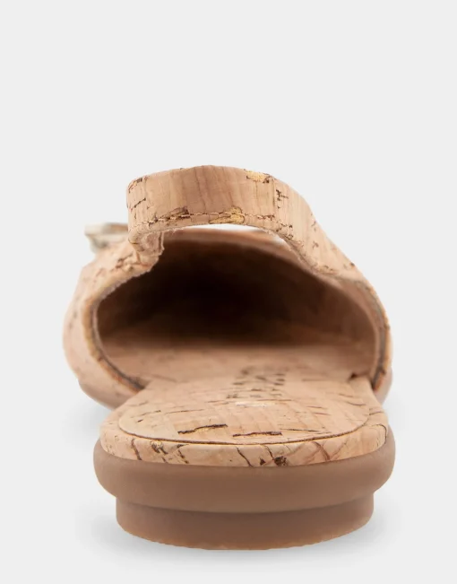 Comfortable Women's Point Toe Slingback Flat in Cork Cork