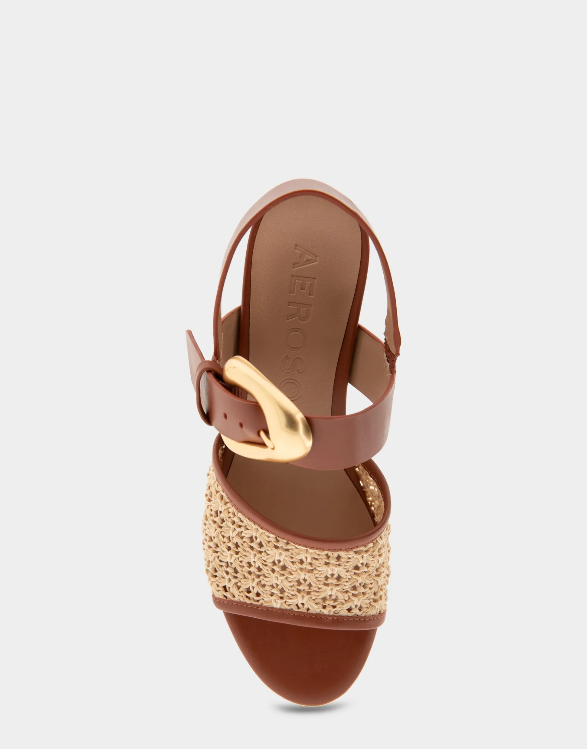 Comfortable Women's Quarter Strap Platform Sandal in Natural Raffia Combo Raffia Fabric