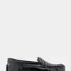 Comfortable Women's Quilted Plug Driver Moc in Black Patent Faux Leather Patent Faux Leather