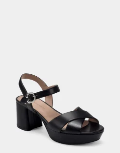 Comfortable Women's Sandal in Black Genuine Leather