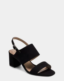 Comfortable Women's Sandal in Black Faux Suede