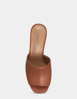 Comfortable Women's Sandal in Tan Faux Leather